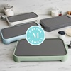 image:imageMartha Stewart 12 x 22 Electric Griddle XL Ceramic NonstickFlat Top Cooking Surface Adjustable Temperature Dial Drip Tray Dishwasher Safe 1500W Fast Even Heating Pancakes amp Eggs Linen CreamIndigo Blue
